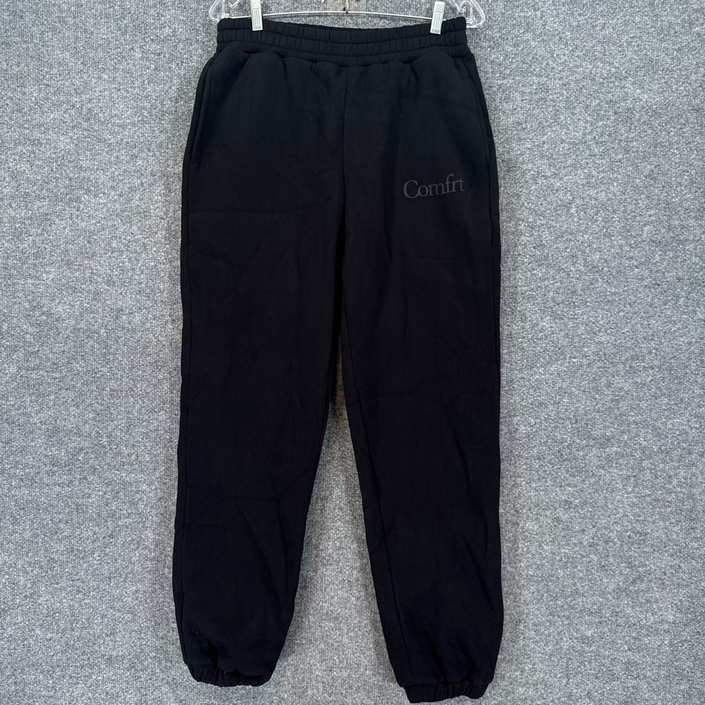 Comfrt Sweatpants Unisex Medium Black Fleece Joggers Loungewear Minilimast